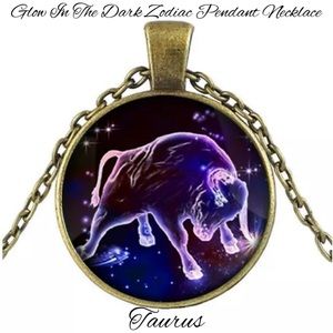 3-$10 Taurus Glow In The Dark Zodiac Pendant Necklace